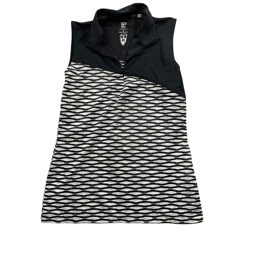 EP Pro Black White Small 1/4 Zip Polo Sleeveless Polyester Tennis Golf *READ*